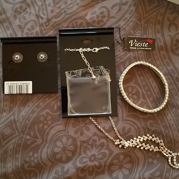 Austrian Crystal Jewelry Necklace Bracelet Earring - Picture 5 of 6